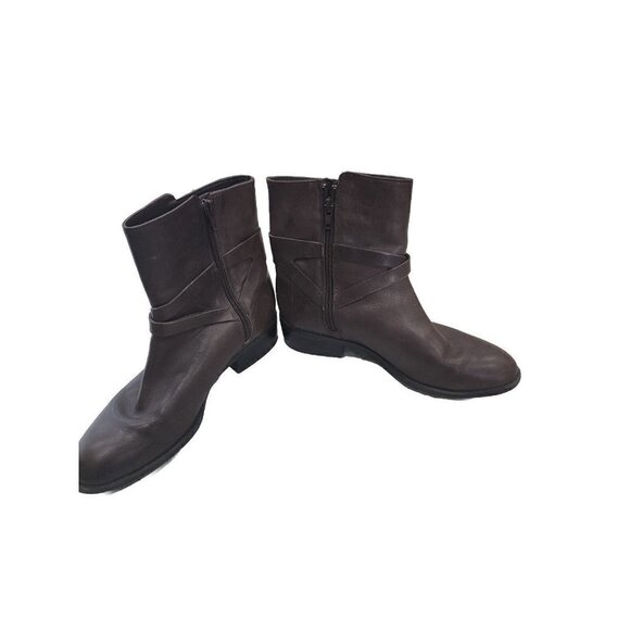Ralph Lauren Marisol Womens Brown Leather Ankle Zip Boots Booties 7B - Picture 3 of 9